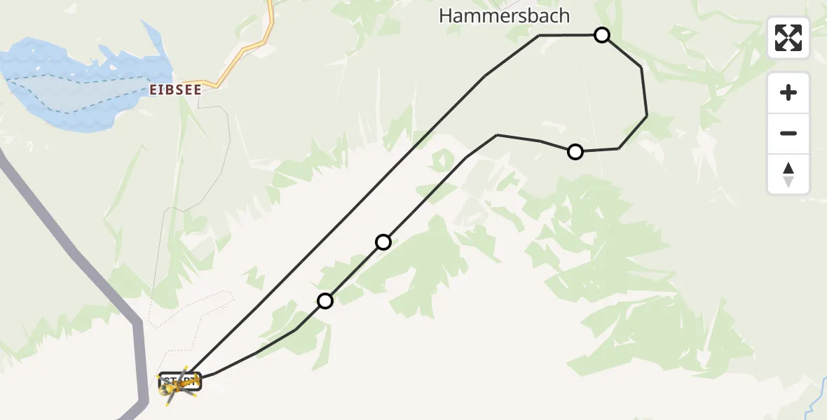 Flugroute Rettungshubschrauber Grainau - Grainau, 07 September 2026, 12:27