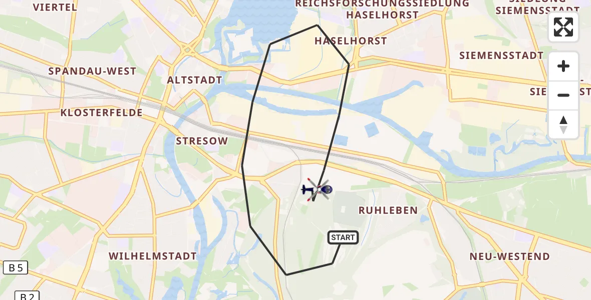 Flugroute Polizeihubschrauber Berlin - Berlin, 07 September 2026, 14:06