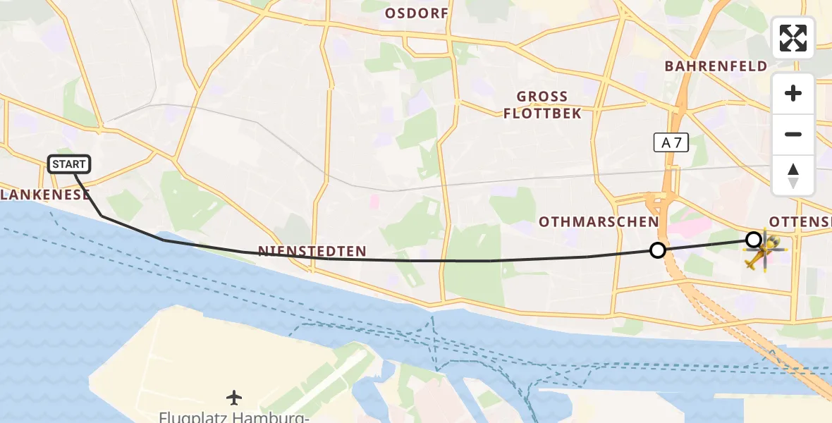 Flugroute Rettungshubschrauber Hamburg - Hamburg, 07 September 2026, 14:25