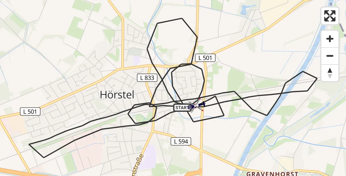 Flugroute Polizeihubschrauber Hörstel - Hörstel, 07 September 2026, 15:12
