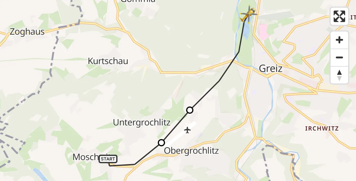 Flugroute Rettungshubschrauber Greiz - Greiz, 07 September 2026, 15:43