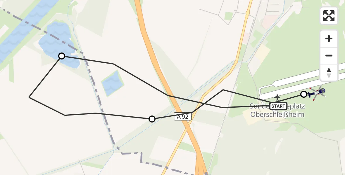 Flugroute Polizeihubschrauber Oberschleißheim - Schleissheim Flugplatz, 07 September 2026, 18:57