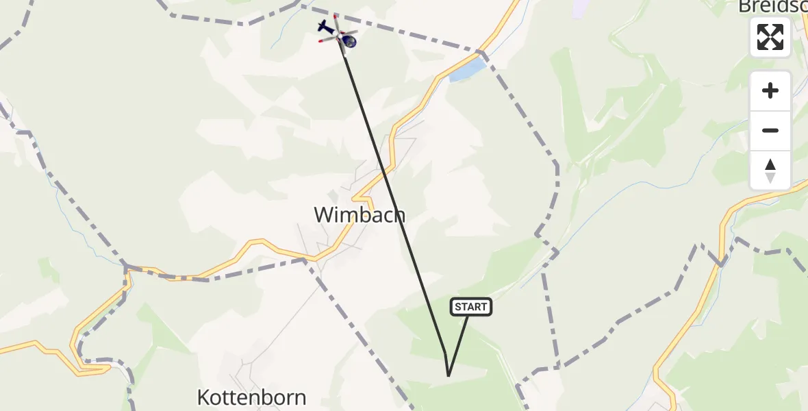 Flugroute Polizeihubschrauber Wimbach - Wimbach, 07 September 2026, 22:12