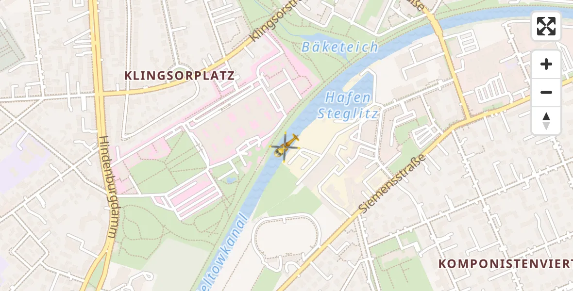 Flugroute Rettungshubschrauber Charité Clinic Benjamin Franklin Campus - Charité Clinic Benjamin Franklin Campus, 08 September 2026, 05:42