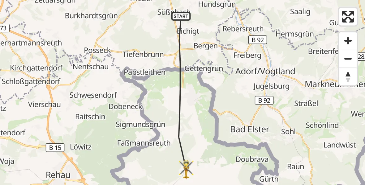 Flugroute Rettungshubschrauber Eichigt - Eichigt, 08 September 2026, 08:34