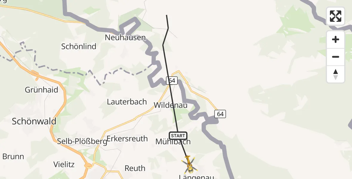 Flugroute Rettungshubschrauber Selb - Selb, 08 September 2026, 08:38