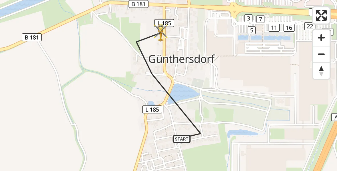 Flugroute Rettungshubschrauber Leuna - Leuna, 08 September 2026, 09:31