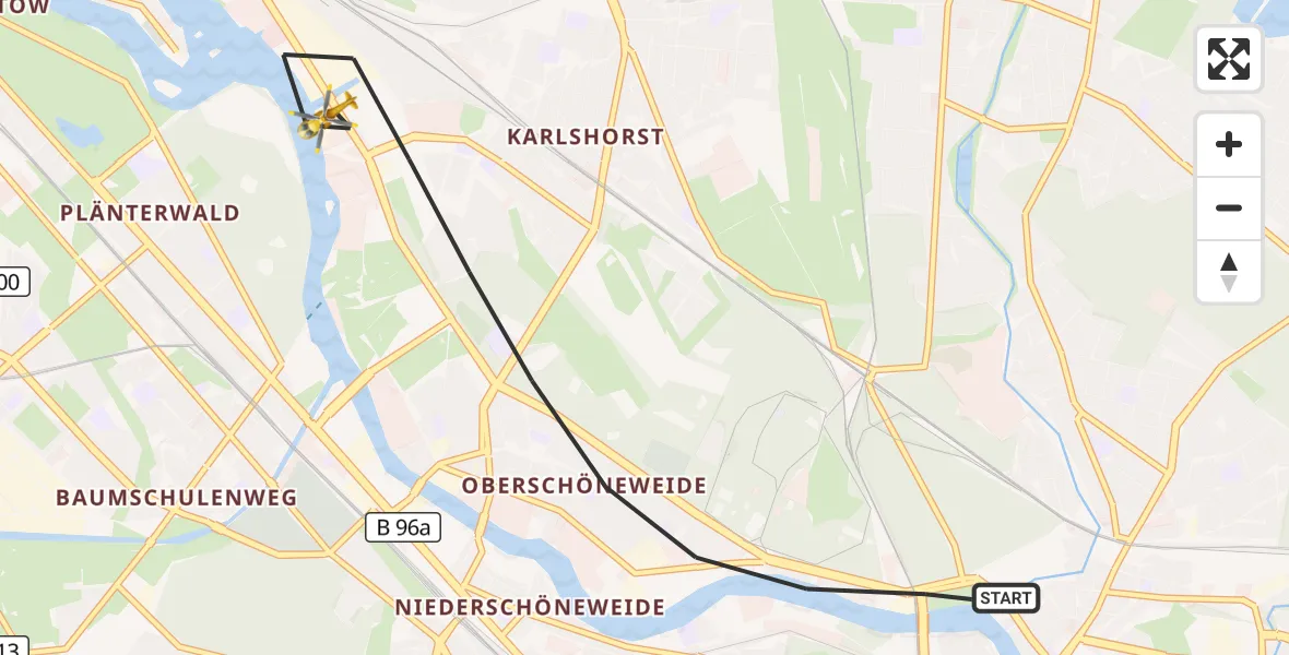 Flugroute Rettungshubschrauber Berlin - Berlin, 08 September 2026, 10:04
