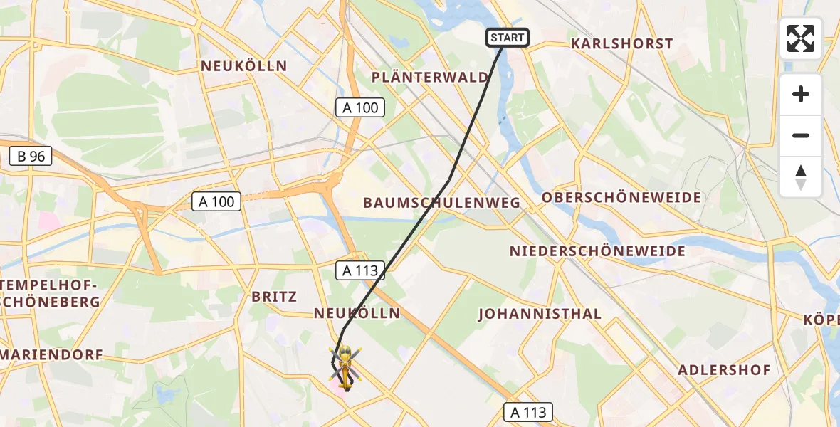 Flugroute Rettungshubschrauber Berlin - Berlin, 08 September 2026, 10:43