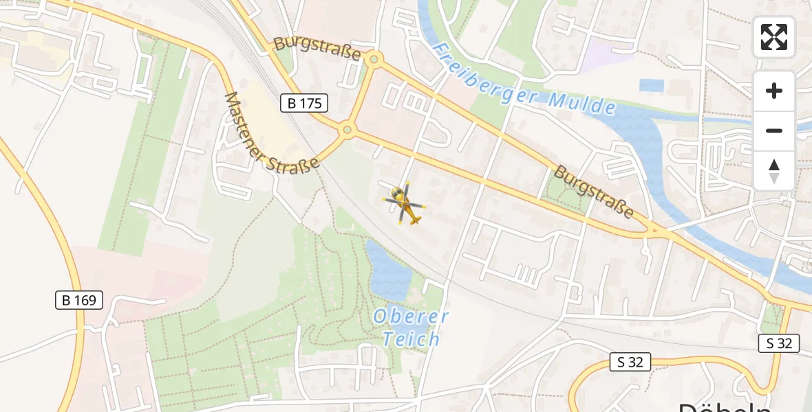 Flugroute Rettungshubschrauber Döbeln - Döbeln, 08 September 2026, 11:15