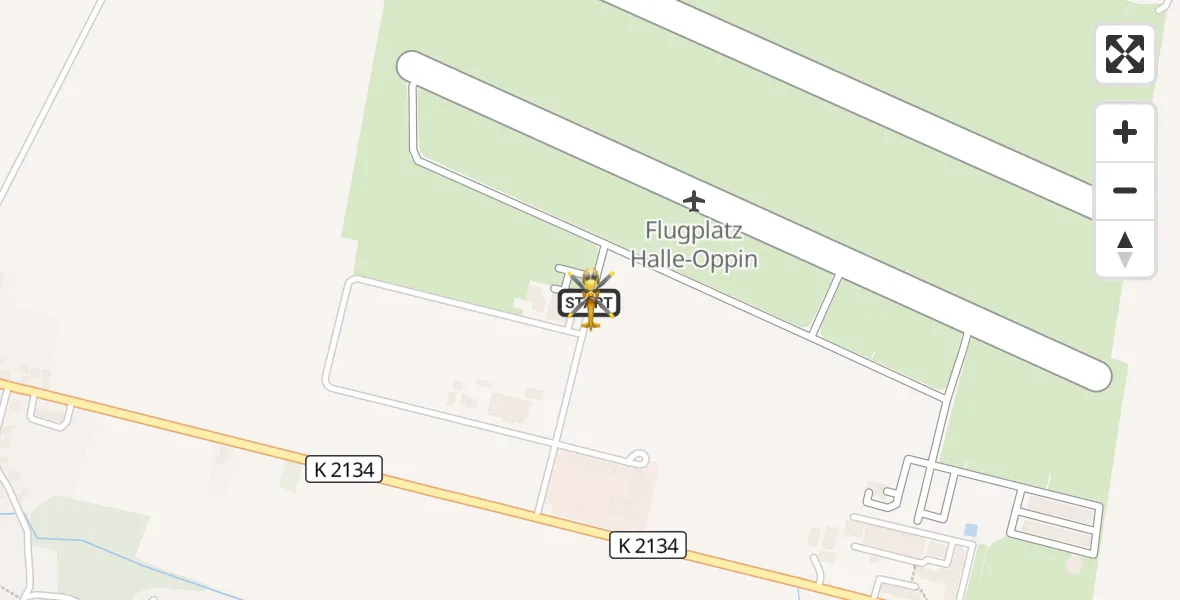 Flugroute Rettungshubschrauber Halle-Oppin Flugplatz - Halle-Oppin Flugplatz, 08 September 2026, 11:21