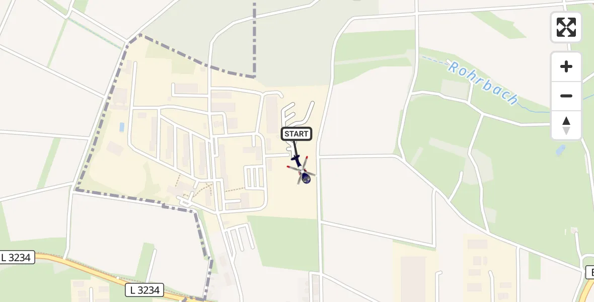 Flugroute Polizeihubschrauber Fuldatal Bundespolizei Hubschrauberlandeplatz - Fuldatal Bundespolizei Hubschrauberlandeplatz, 08 September 2026, 12:00