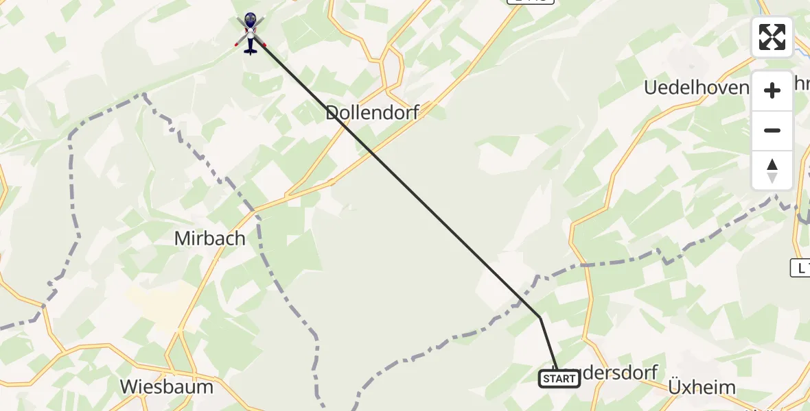 Flugroute Polizeihubschrauber Üxheim - Blankenheim, 08 September 2026, 12:27
