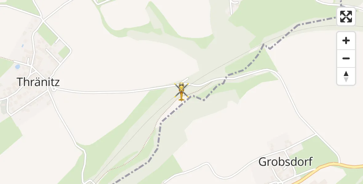 Flugroute Rettungshubschrauber Gera - Gera, 08 September 2026, 13:11