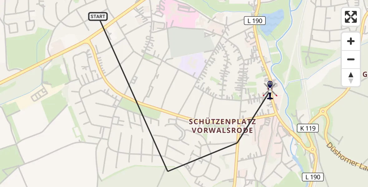 Flugroute Polizeihubschrauber Walsrode - Walsrode, 08 September 2026, 14:28