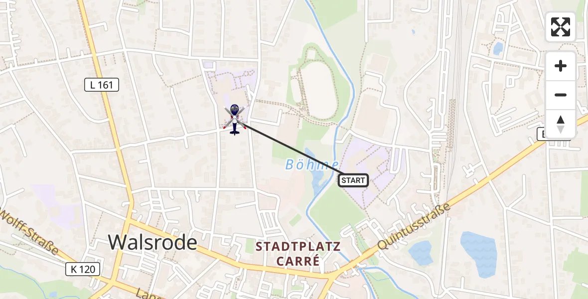 Flugroute Polizeihubschrauber Walsrode - Walsrode, 08 September 2026, 14:35