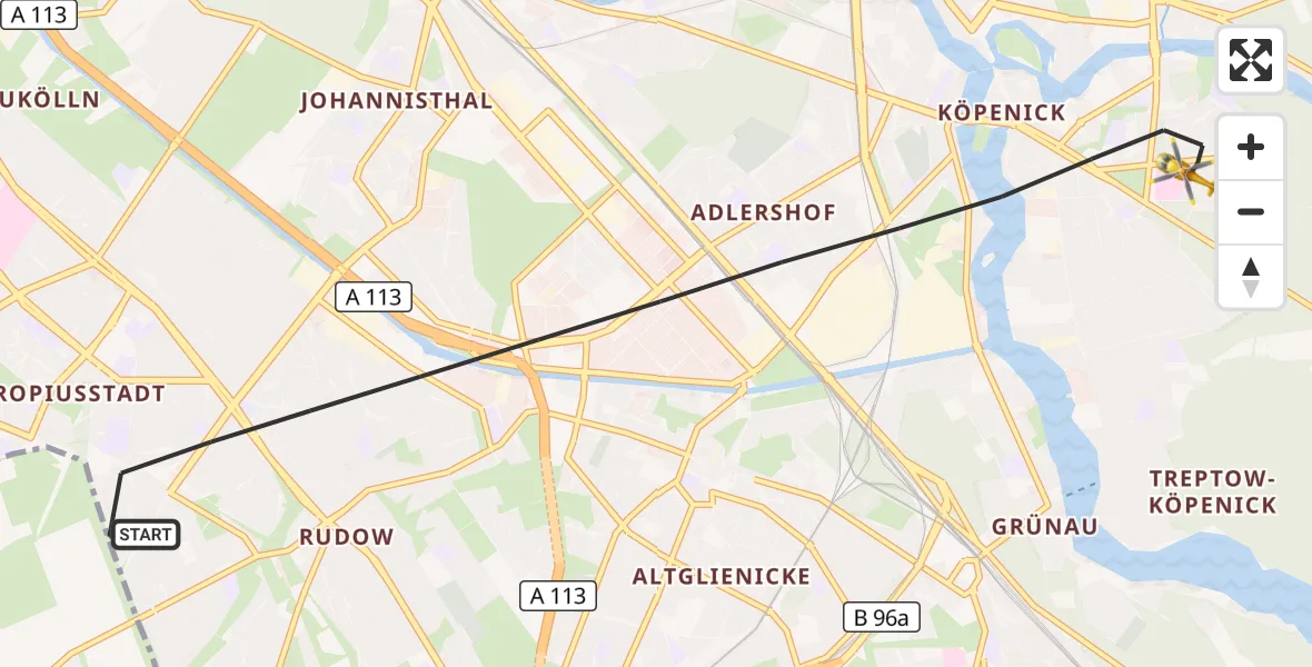 Flugroute Rettungshubschrauber Berlin - Berlin, 08 September 2026, 14:46