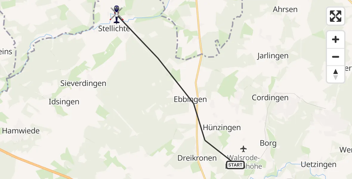 Flugroute Polizeihubschrauber Walsrode - Walsrode, 08 September 2026, 14:46