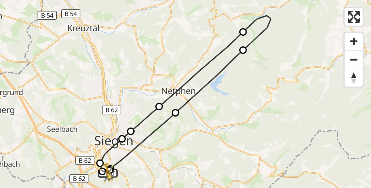 Flugroute Rettungshubschrauber Evangelisches Jung-Stilling Hospital - Evangelisches Jung-Stilling Hospital, 08 September 2026, 15:18