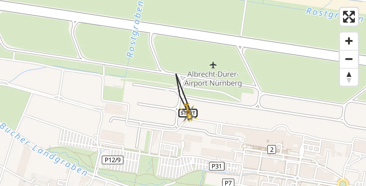 Flugroute Ambulanzhubschrauber Flughafen Nuremberg - Flughafen Nuremberg, 08 September 2026, 16:21