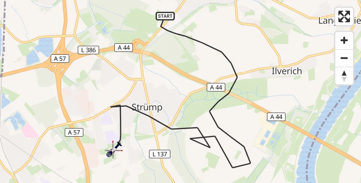 Flugroute Polizeihubschrauber Meerbusch - Meerbusch, 08 September 2026, 17:06