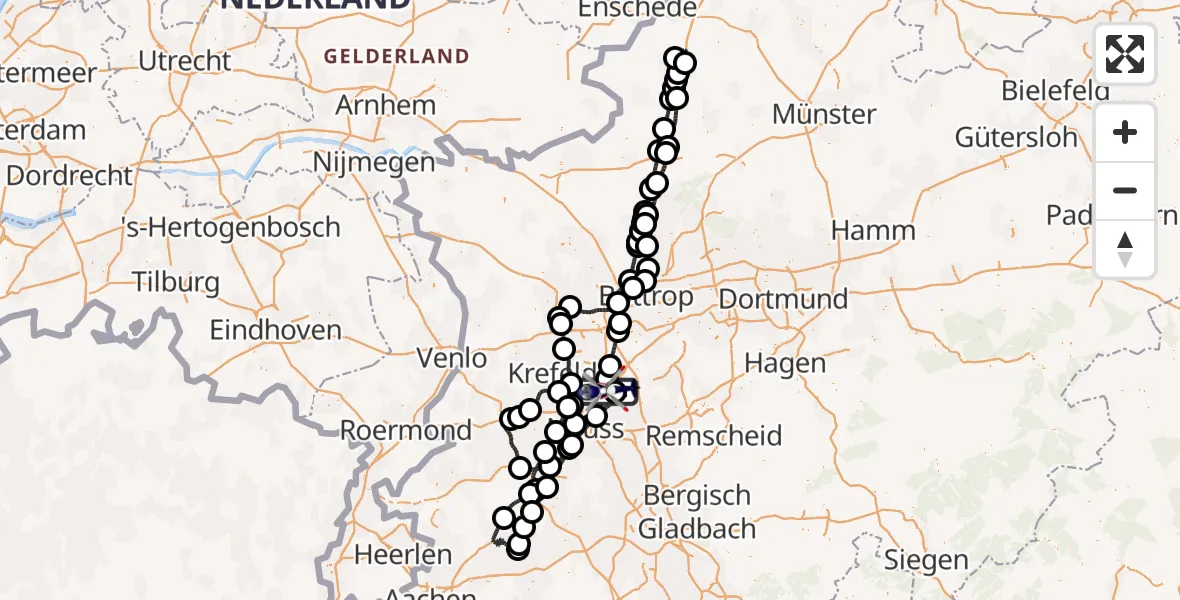 Flugroute Polizeihubschrauber Düsseldorf Flughafen - Düsseldorf Flughafen, 08 September 2026, 17:57