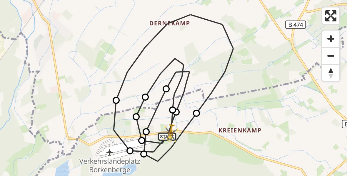 Flugroute Ambulanzhubschrauber Lüdinghausen - Lüdinghausen, 08 September 2026, 19:27