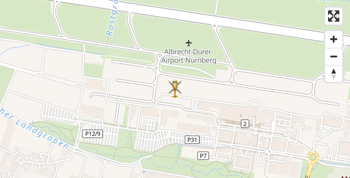 Flugroute Rettungshubschrauber Flughafen Nuremberg - Flughafen Nuremberg, 08 September 2026, 23:35