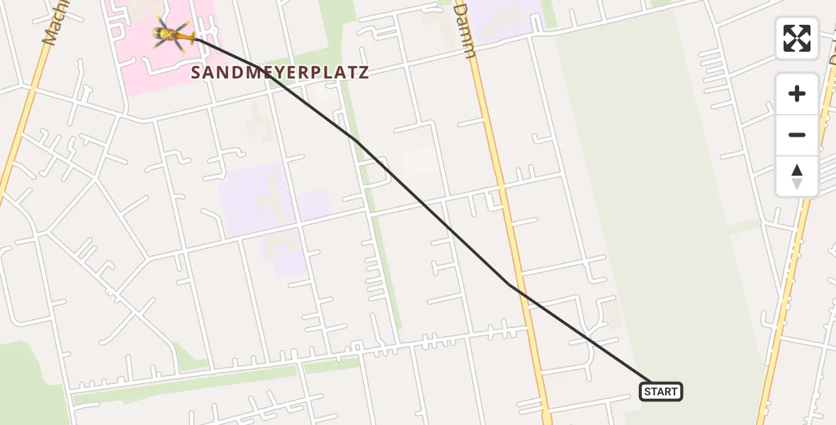 Flugroute Rettungshubschrauber Berlin - Berlin, 09 September 2026, 05:58