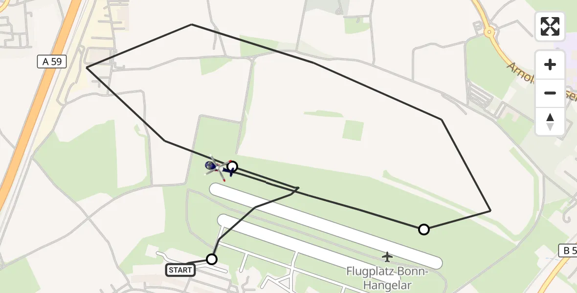 Flugroute Polizeihubschrauber Sankt Augustin - Sankt Augustin, 09 September 2026, 06:50