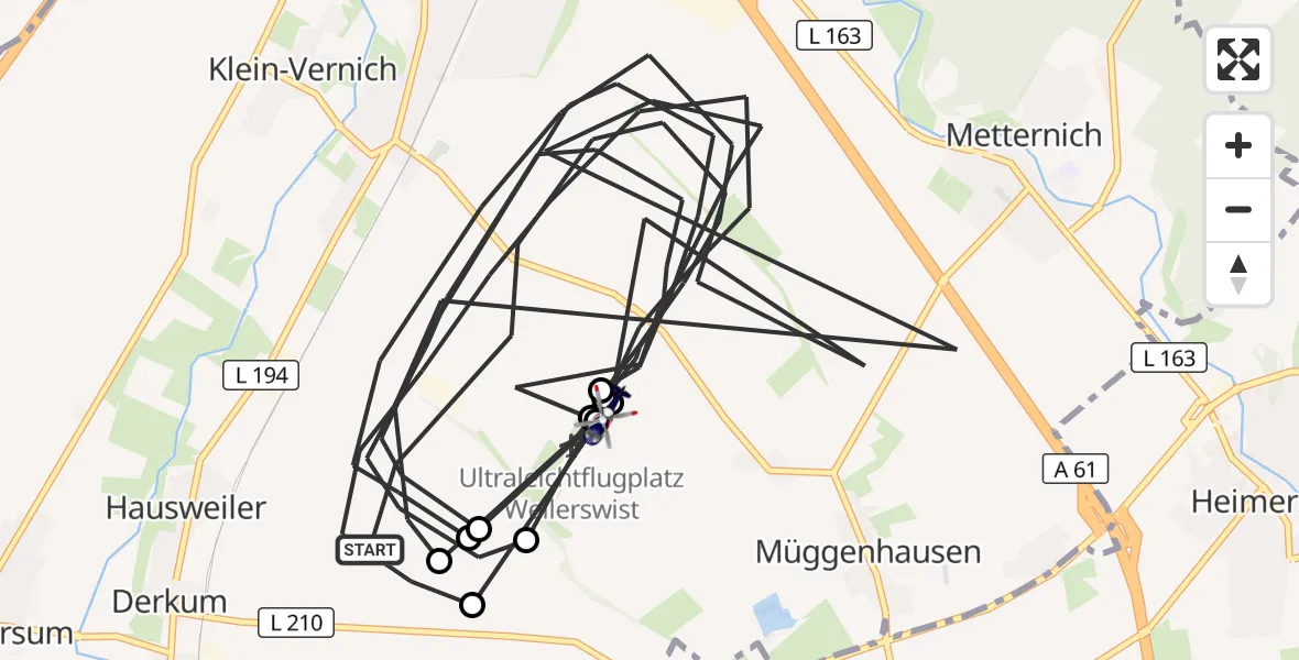 Flugroute Polizeihubschrauber Weilerswist - Weilerswist UL, 09 September 2026, 08:07