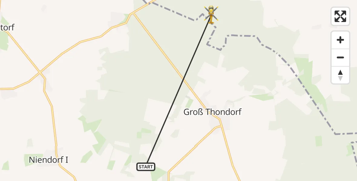 Flugroute Rettungshubschrauber Himbergen - Boitze, 09 September 2026, 11:35