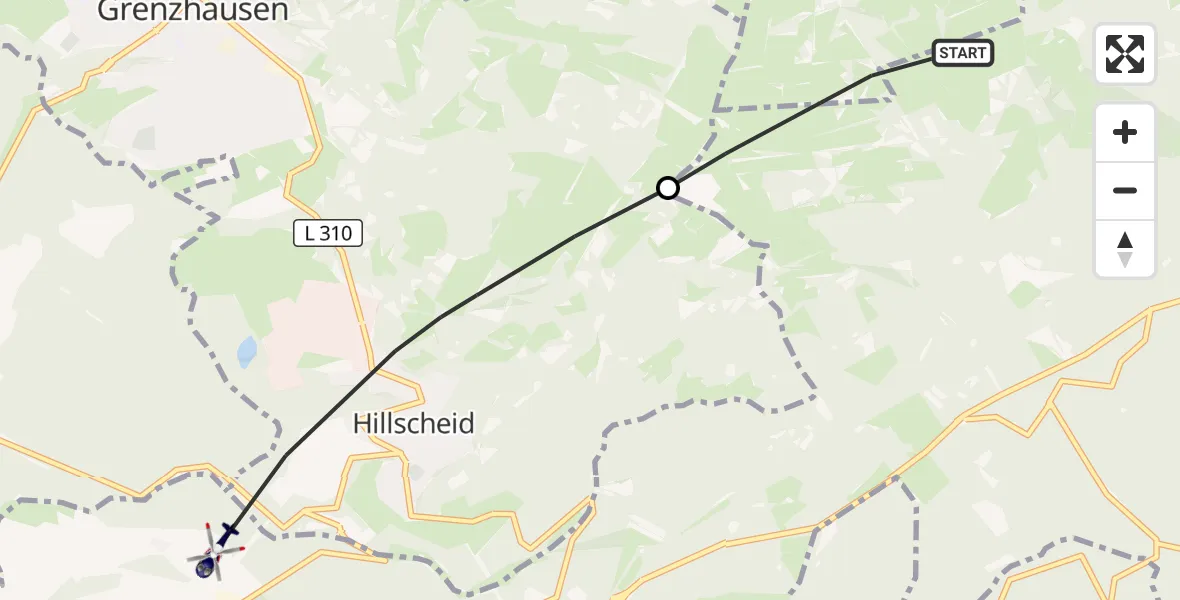 Flugroute Polizeihubschrauber Montabaur - Simmern, 09 September 2026, 12:48