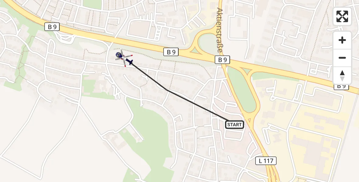 Flugroute Polizeihubschrauber Andernach - Andernach, 09 September 2026, 13:18