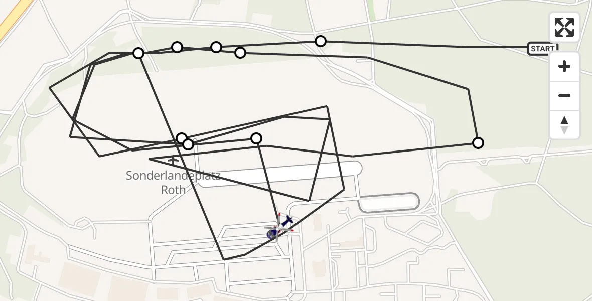 Flugroute Polizeihubschrauber Roth - Flugplatz Roth, 09 September 2026, 13:50