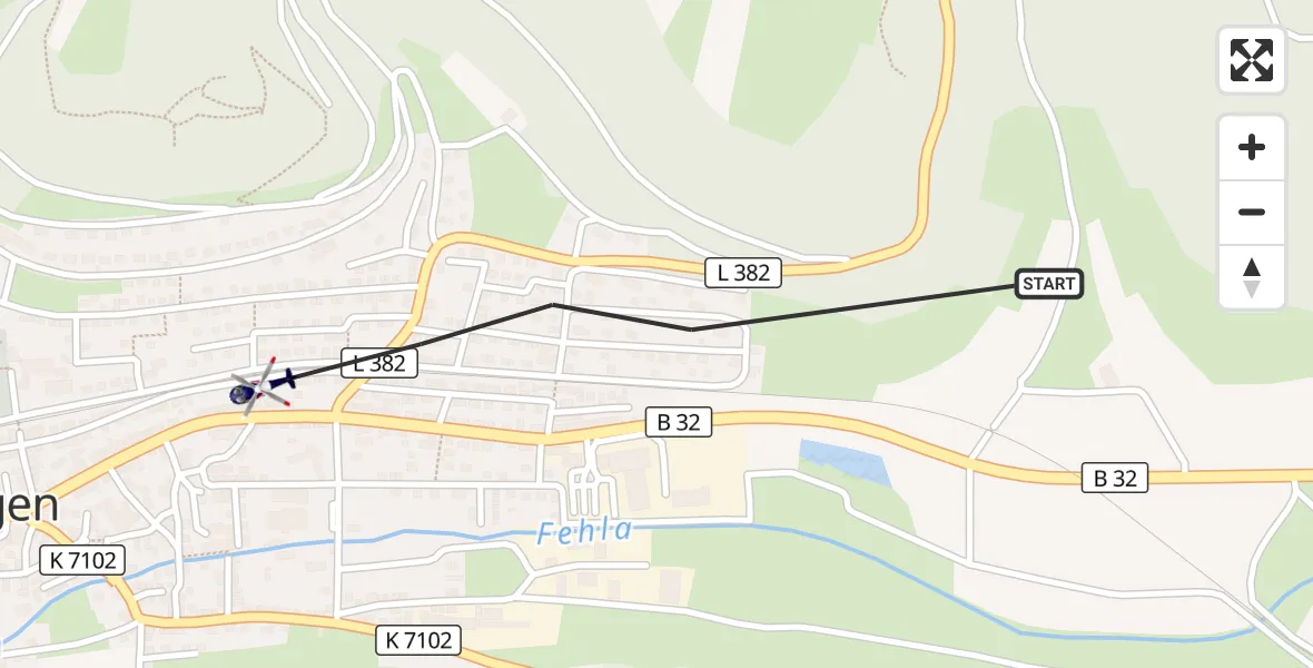 Flugroute Polizeihubschrauber Burladingen - Burladingen, 09 September 2026, 14:17