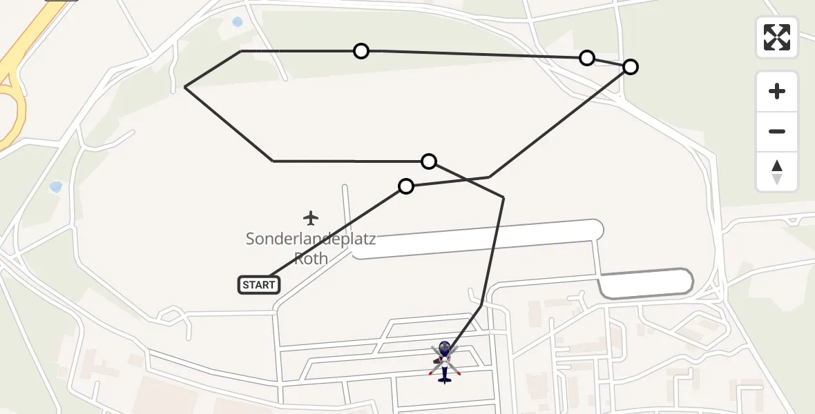 Flugroute Polizeihubschrauber Roth - Flugplatz Roth, 09 September 2026, 14:28