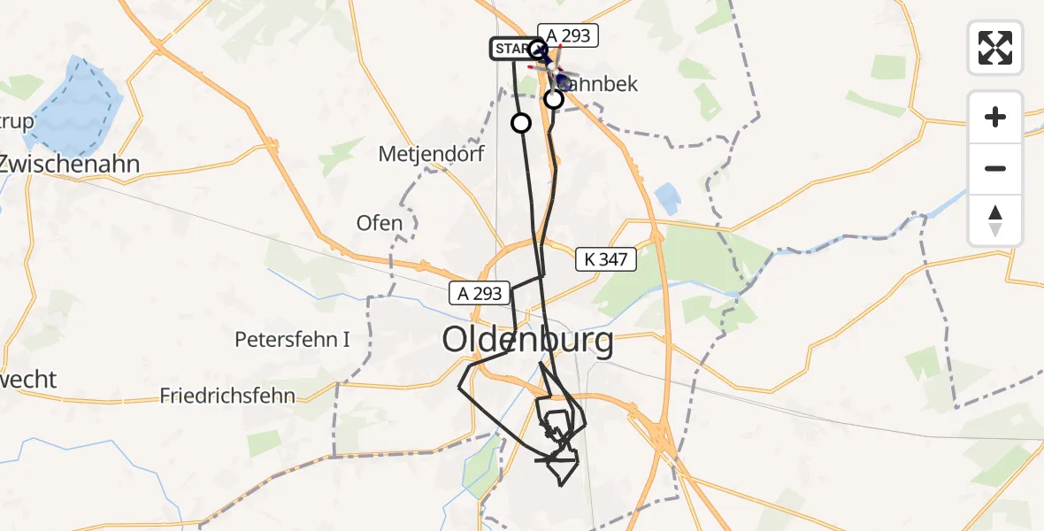 Flugroute Polizeihubschrauber Rastede - Rastede, 09 September 2026, 16:16