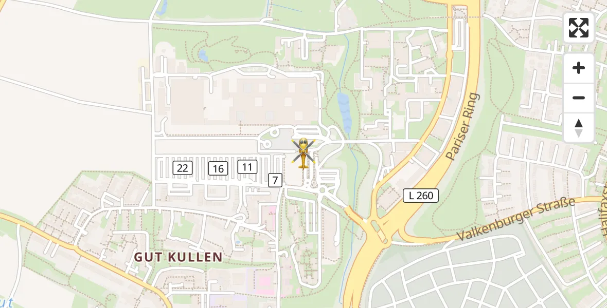 Flugroute Rettungshubschrauber Aachen Hospital - Aachen Hospital, 10 September 2026, 08:43
