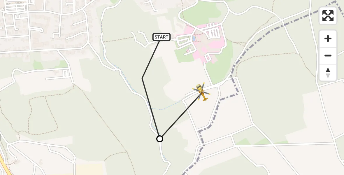 Flugroute Rettungshubschrauber Ochsenfurt Hospital - Ochsenfurt Hospital, 10 September 2026, 08:58
