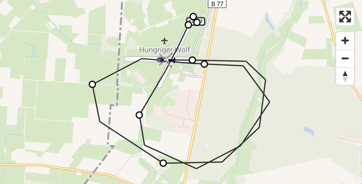Flugroute Polizeihubschrauber Hohenlockstedt - Itzehoe Hungriger Wolf Flugplatz, 10 September 2026, 09:14
