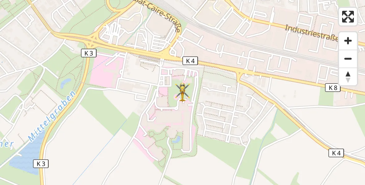 Flugroute Rettungshubschrauber Ludwigshafen Accident Hospital - Ludwigshafen Accident Hospital, 10 September 2026, 09:22