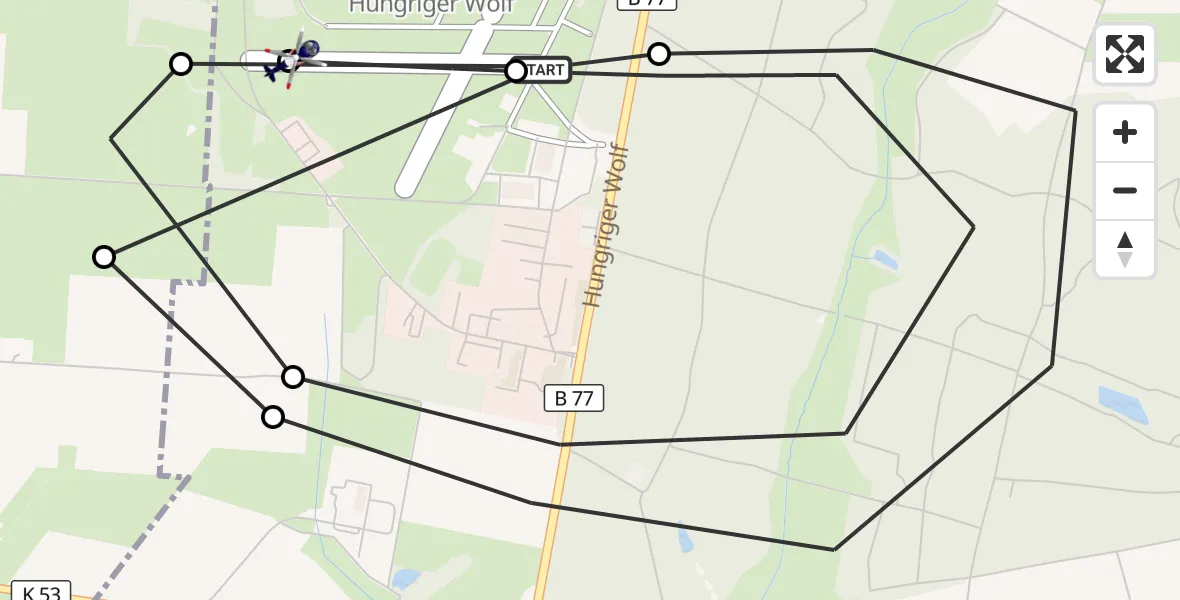 Flugroute Polizeihubschrauber Itzehoe Hungriger Wolf Flugplatz - Hohenlockstedt, 10 September 2026, 09:26
