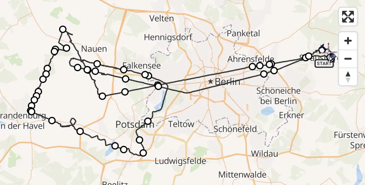 Flugroute Polizeihubschrauber Strausberg - Altlandsberg, 10 September 2026, 09:53