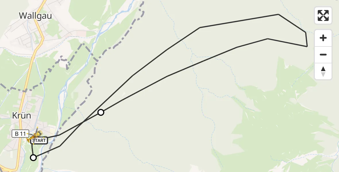 Flugroute Rettungshubschrauber Krün - Krün, 10 September 2026, 10:05