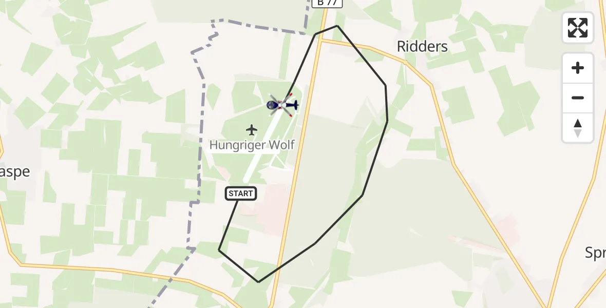 Flugroute Polizeihubschrauber Hohenlockstedt - Hohenlockstedt, 10 September 2026, 11:02