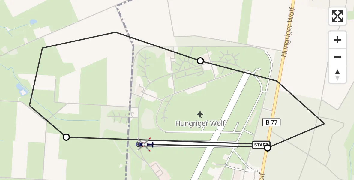 Flugroute Polizeihubschrauber Itzehoe Hungriger Wolf Flugplatz - Hohenlockstedt, 10 September 2026, 11:21