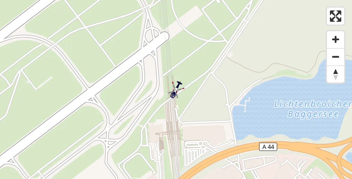 Flugroute Polizeihubschrauber Düsseldorf Flughafen - Düsseldorf Flughafen, 10 September 2026, 12:54