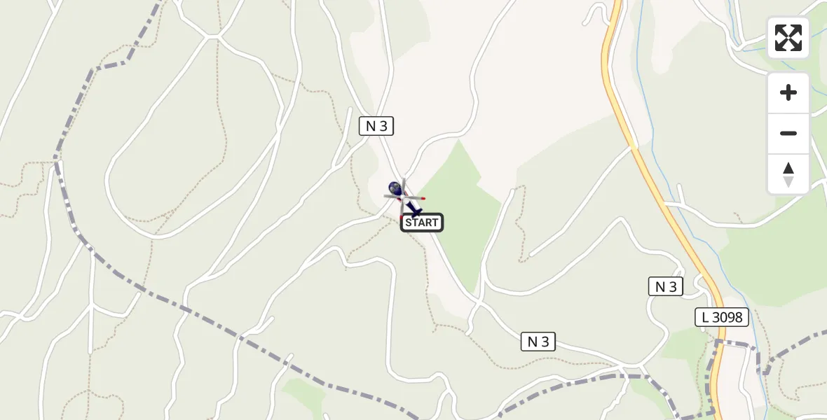 Flugroute Polizeihubschrauber Mühltal - Mühltal, 10 September 2026, 12:55