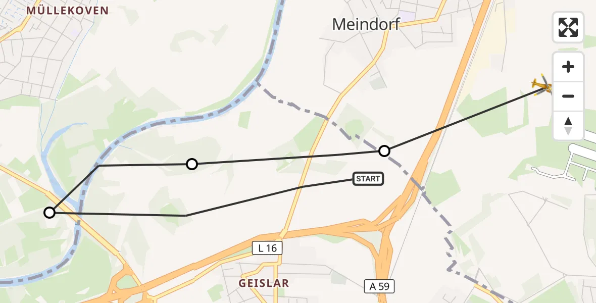 Flugroute Rettungshubschrauber Bonn - Sankt Augustin, 10 September 2026, 13:51